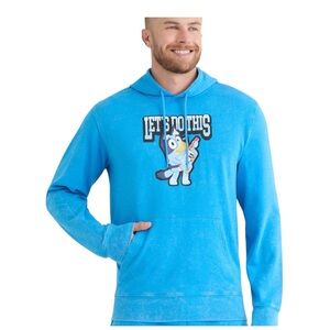 Bluey Men’s Blue Pullover Hoodie 2XL Bandit Bingo “Let’s Do This”